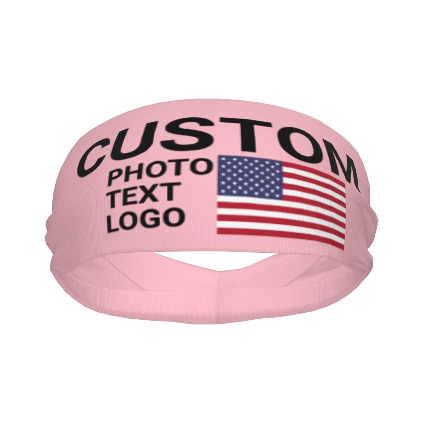 Custom Sports Headband Sweatband Bandana Add Your Photo Logo Text Number, Bulk Customized Unisex Sports Moisture Wicking Breathable Elastic