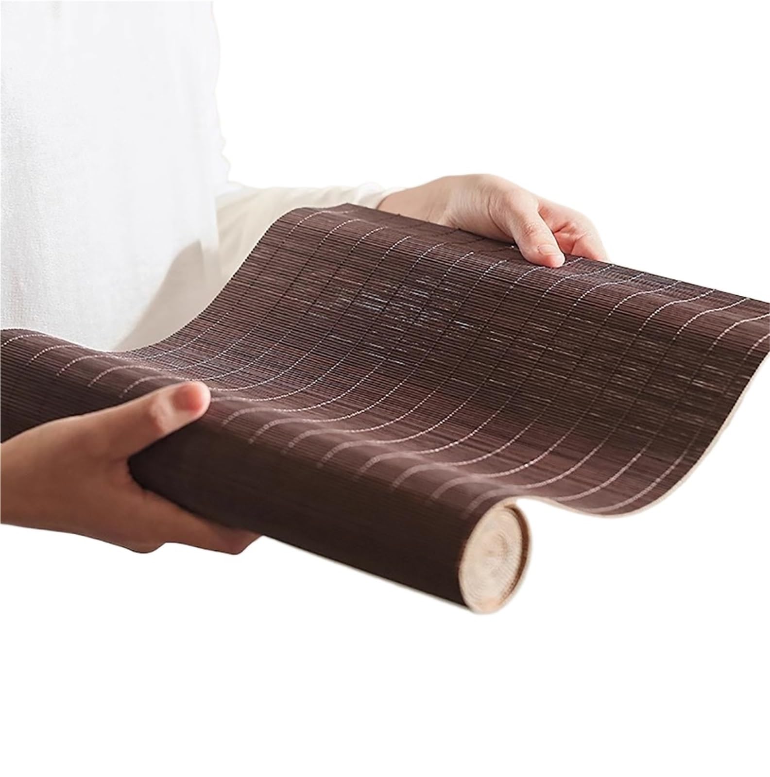 Genérico Camino de Mesa de bambú Simple,Manteles Individuales Tejidos Retro,Casas de té Marrones Tapetes de té Lavables con Aislamiento térmico,Marrón(200x30cm/78.7x11.8in)