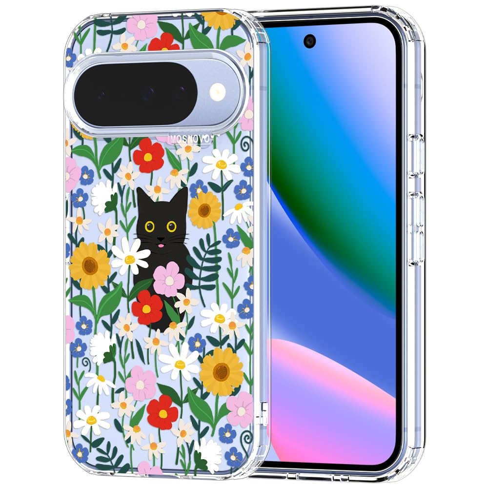 MOSNOVO Case for Google Pixel 9 & Pixel 9 Pro, [Buffertech 6.6ft Military-Grade Drop Protection] [Anti Peel Off Tech] Clear TPU Bumper Phone Case Cover Design - Great Wave — view 79