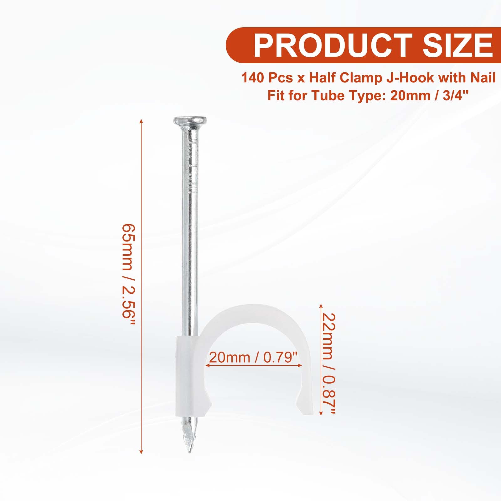 PATIKIL Half Clamp J-Hook with Nail 3/4" / 20mm - Image 2