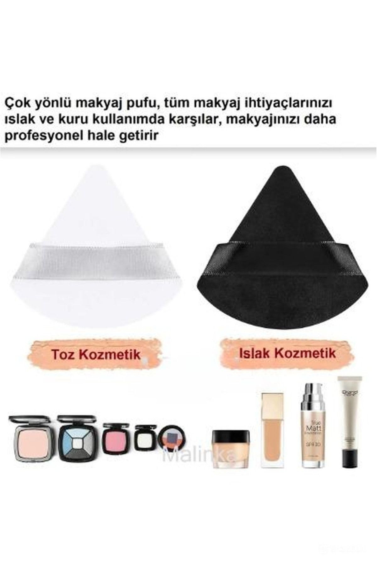 6 Adet Profesyonel Kozmetik Üçgen Puf Parmak Yüz Makyaj Göz Altı Kapatıcı Kuru Islak Sünger Çok Renkli