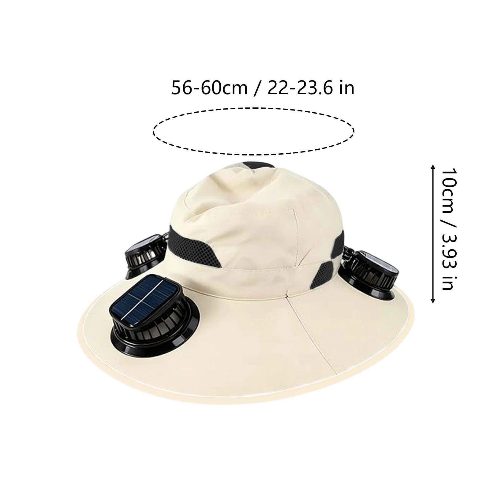 Cappello a ventaglio solare con 3 ventole, cappello da sole a tesa larga |