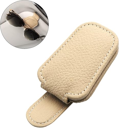 Miniatura 8 de Fekey&JF Soporte magnético de cuero para lentes de sol para automóvil, clip de soporte para anteojos con absorción magnética para visera solar de