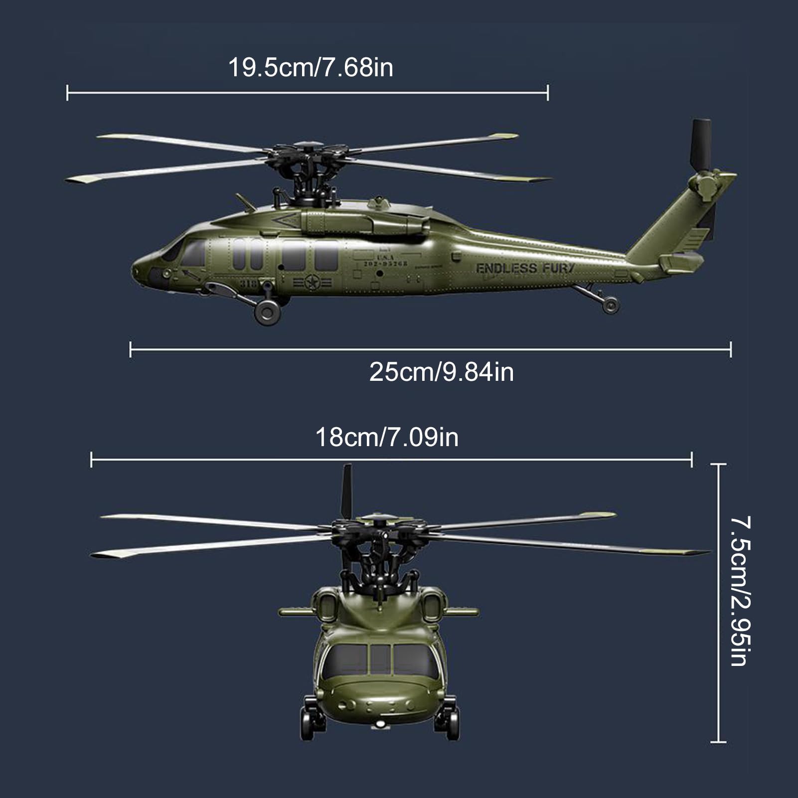 Hylukon Hubschrauber, 6 Kanal Stunt RC Helikopter Bürstenloser ohne Querruder mit One Click Rückwärtsflug, Druckhaltehöhe, Optischer Flusspositionierung, RC Helicopter (Grün)