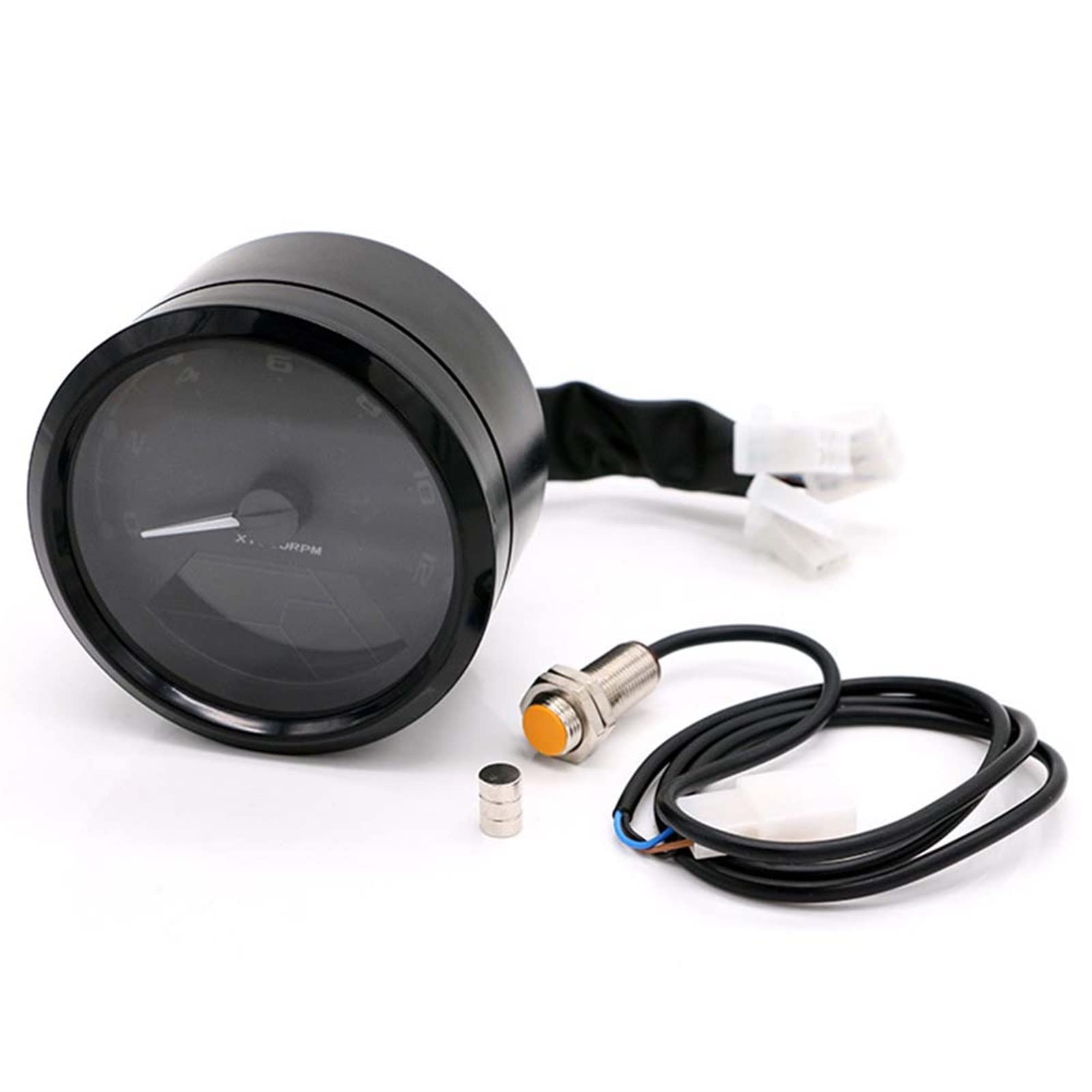 Tachimetro digitale universale for motocicletta, contachilometri, contachilometri, indicatore a doppia velocità, schermo LCD, 1-4 cilindri Misuratore per motociclette