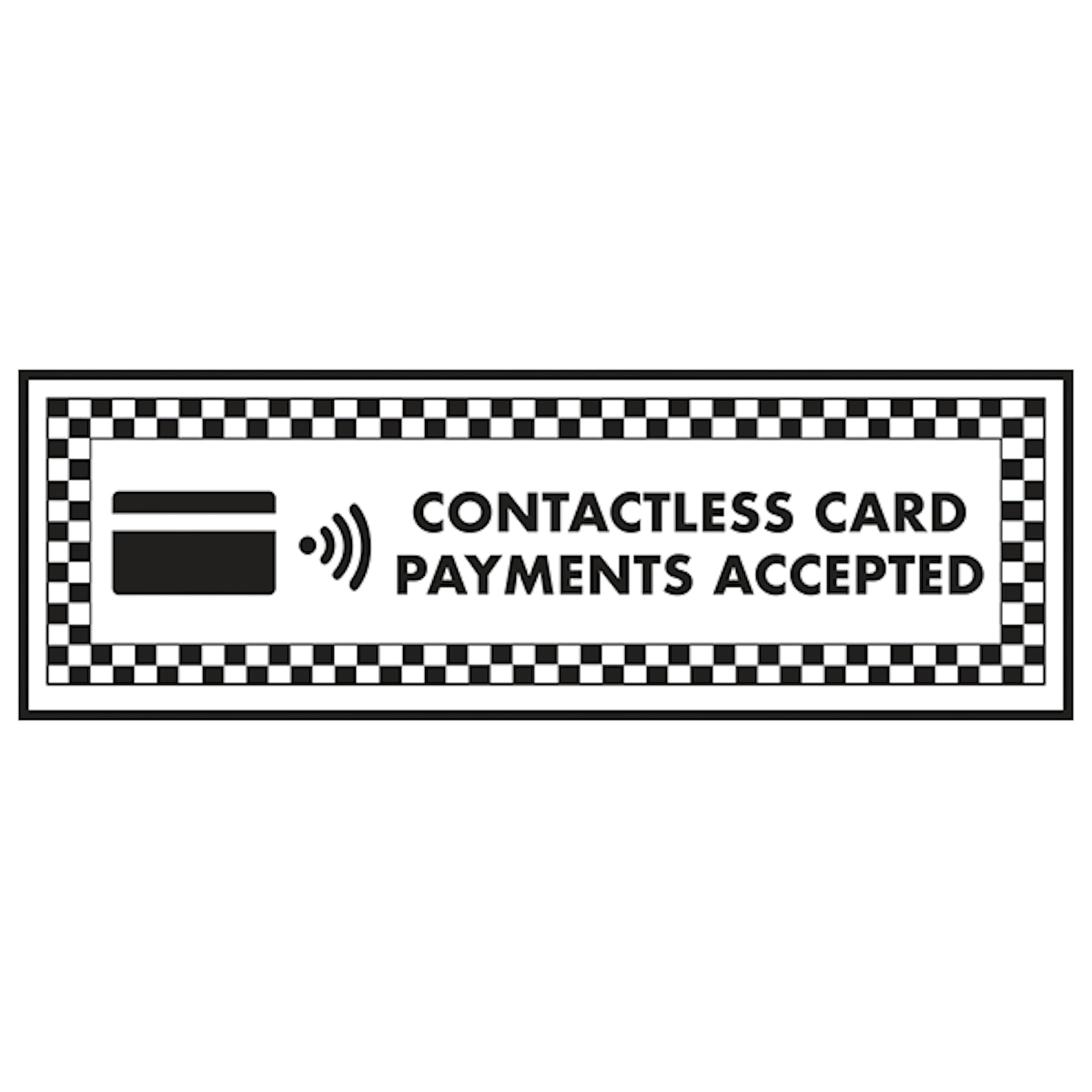 V Safety Contactless Card Payments Accepted - Landscape 300 x 100 mm - 2mm Rigid Plastic Safety Sign