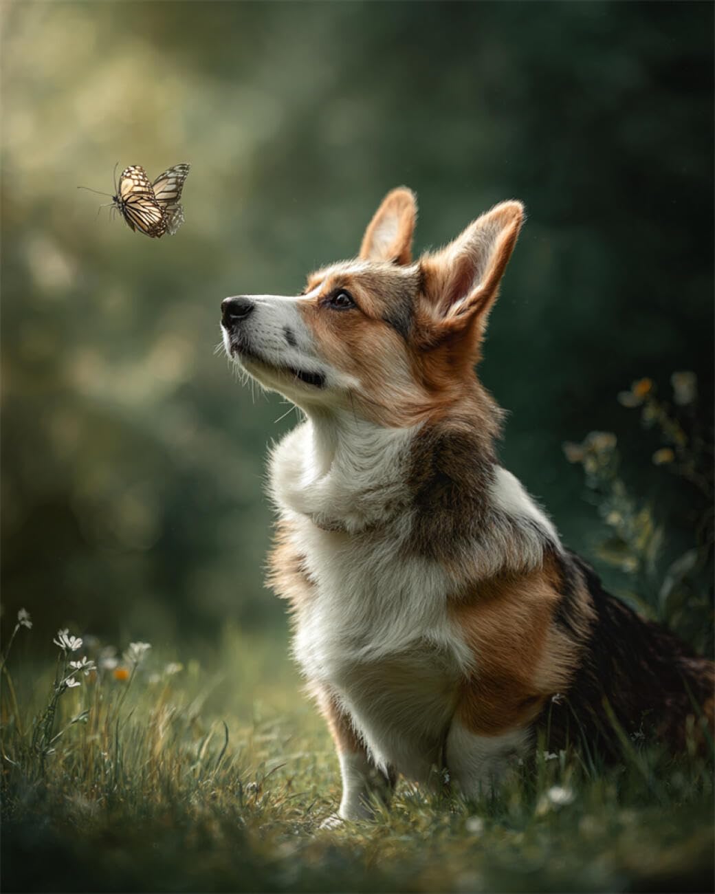 RKFLGEW DIY Embroidery Set Corgi Portrait 30x40cm