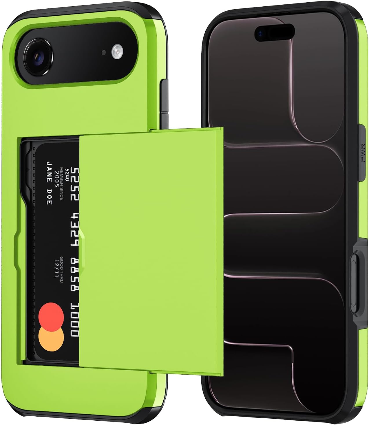 Qinmay Compatible with iPhone 17 Air Case Wallet,Built-in Card Holder, Heavy Duty Protective Dual Layer Shockproof Hidden Card Slot Slim Wallet Phone Cover for iPhone 17 Air，Green