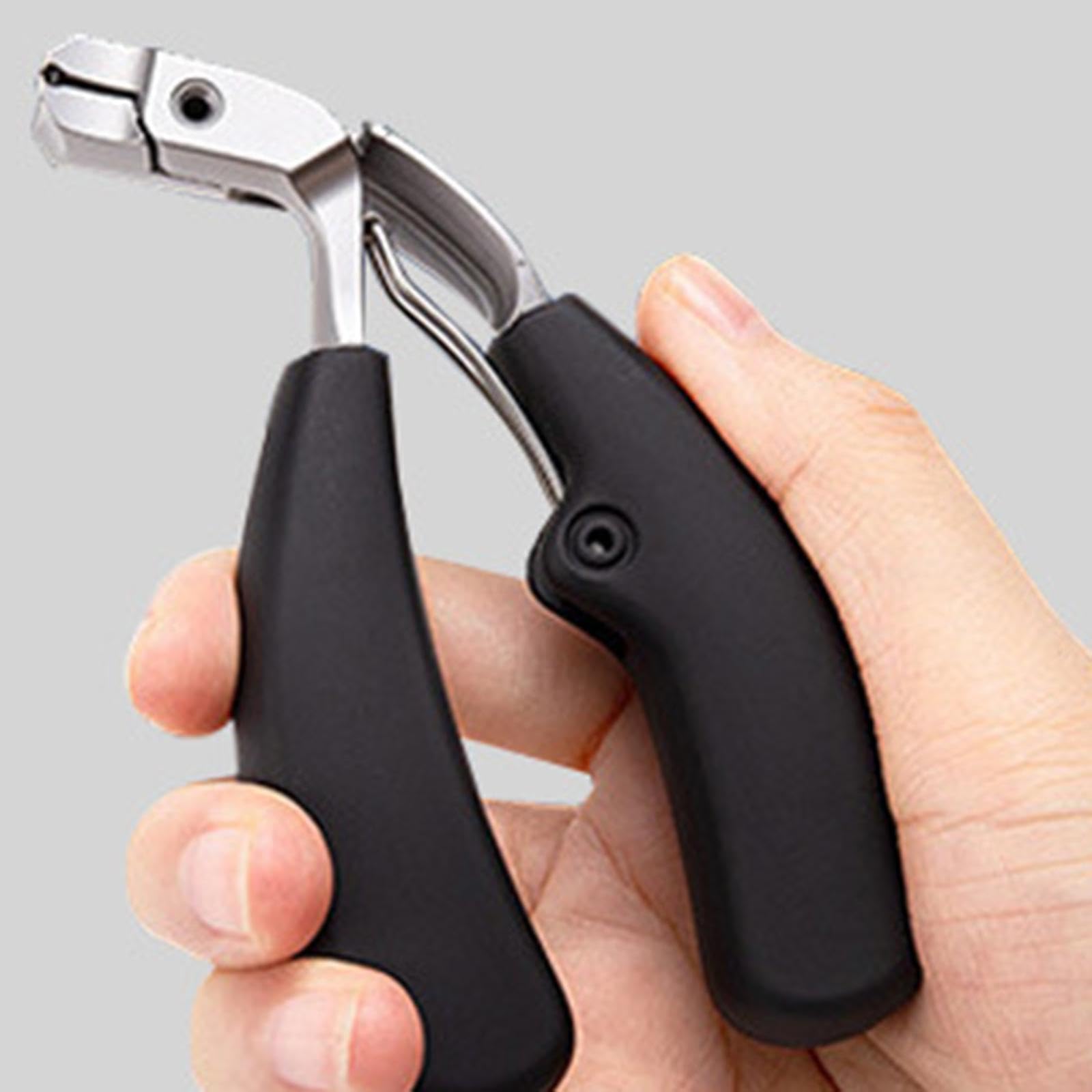 Ergonomic Toenail Clipper with Angled Head and Catcher for Seniors Stainless Steel PP Material