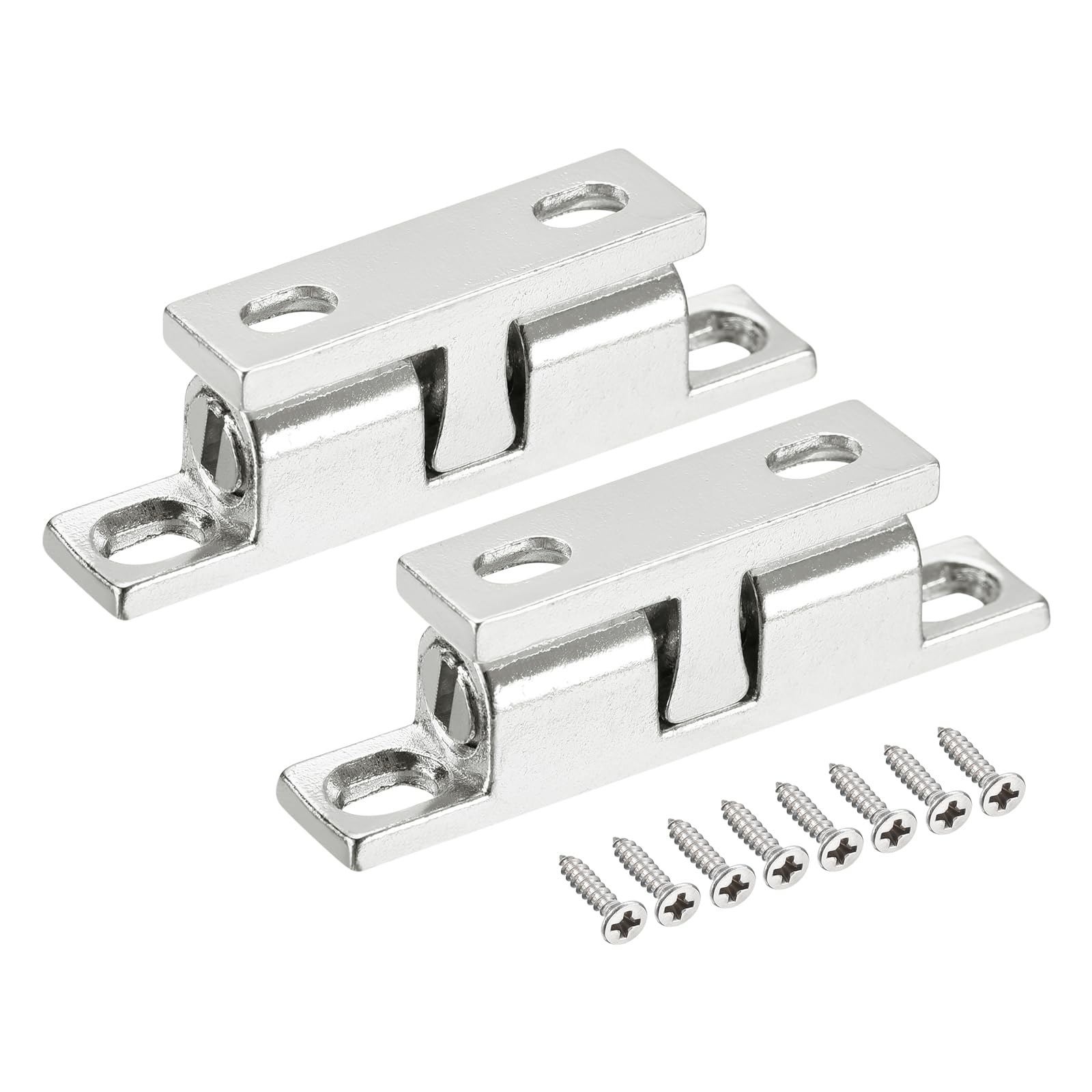 Uxcell Stainless Steel Double Ball Roller Catch Latch - 5 Pack, Silver Tone, For Cabinet, Wardrobe & Door (54mm) - View #2