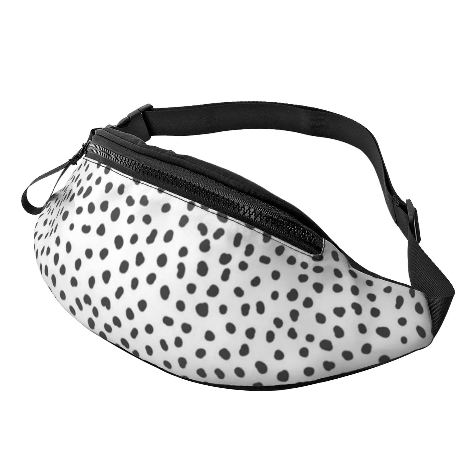 Waist Fanny Pack for Men Women Black and White Dot Printed Bum Waist Bag Dog Walking Bumbags for Travel Outdoor Sport Running Hiking Jogging Gym Workout