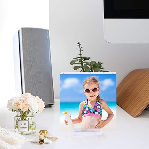 Miniatura 4 de JUOIFIP Paquete de 2 marcos de fotos flotantes de acrílico de 8.5 x 11 pulgadas para montaje en pared, marco de fotos magnético transparente para