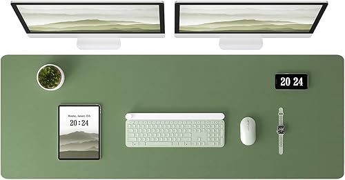 Miniatura 22 de Aothia Protector de escritorio de cuero - Alfombrilla grande para mouse, alfombrilla de oficina, secante antideslizante de cuero PU, almohadilla de