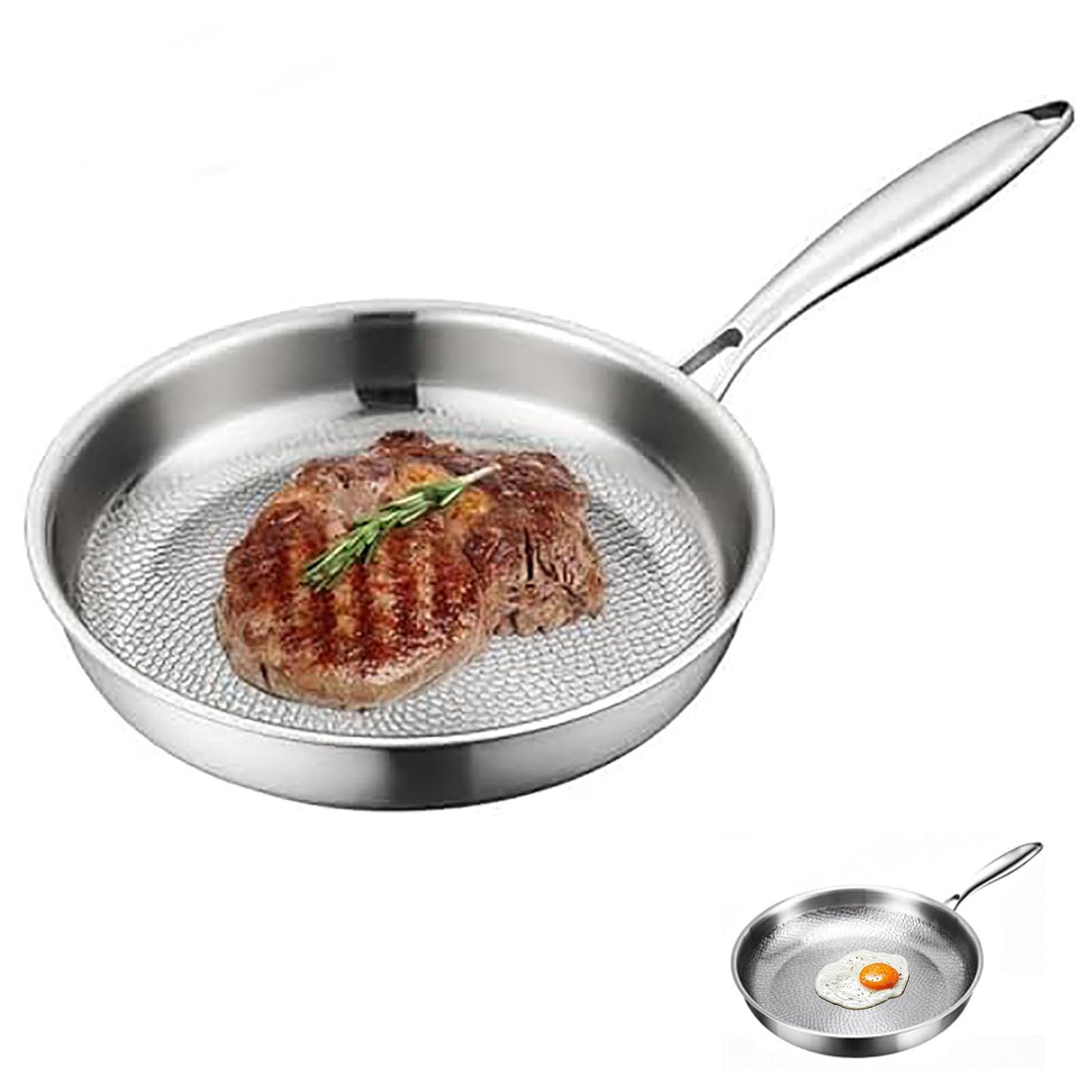 Padella antiaderente in titanio senza coperchio, resistente ai graffi, resistente al calore e durevole, pentole sane senza rivestimento chimico, adatta al forno
