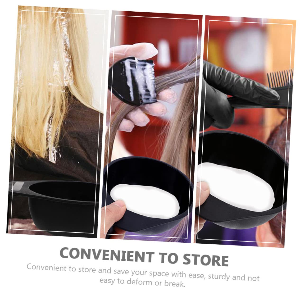 SOESFOUFU 2sets Black Hair Mixing Bowl Dye Cup Hair Stylist Bowl Reusable for Dye 5pcs*2