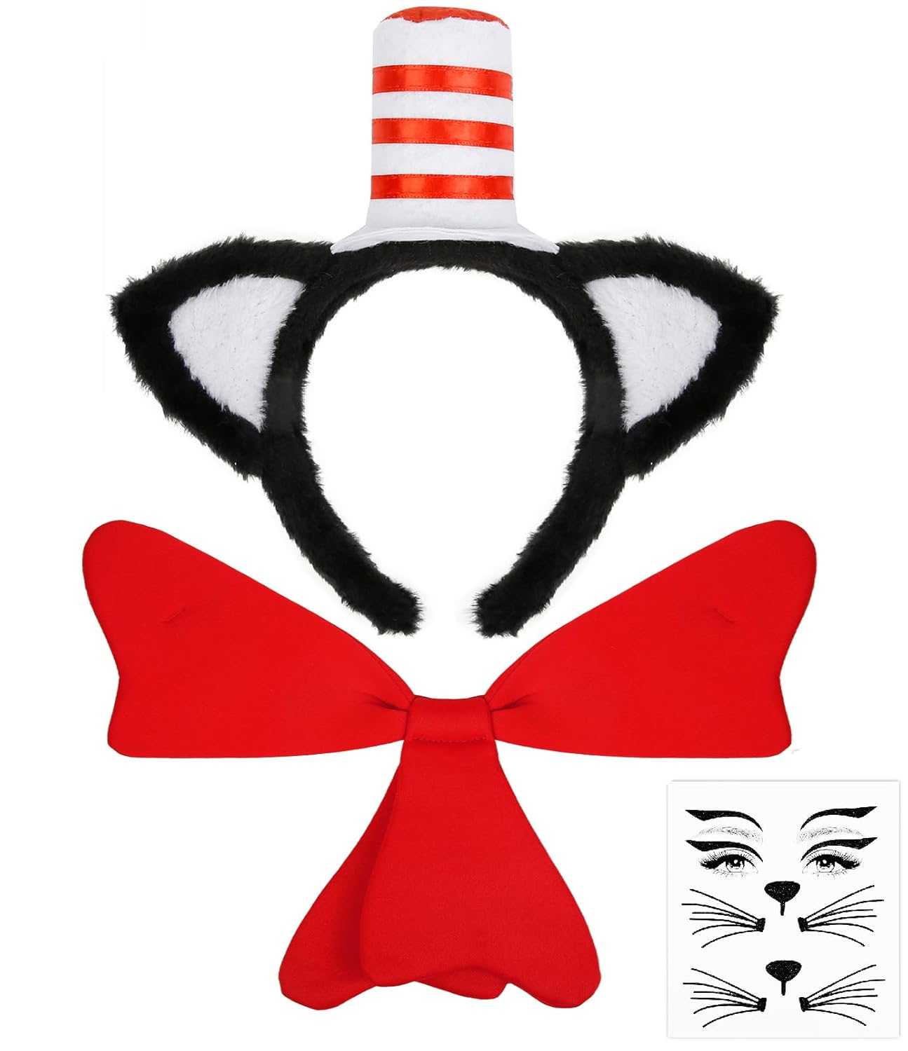 AKTVSHOW Cat Ears Headband with Hat Cute Costume Cat Ears Headbands Funny Cat Ears Headband and Bow Tie