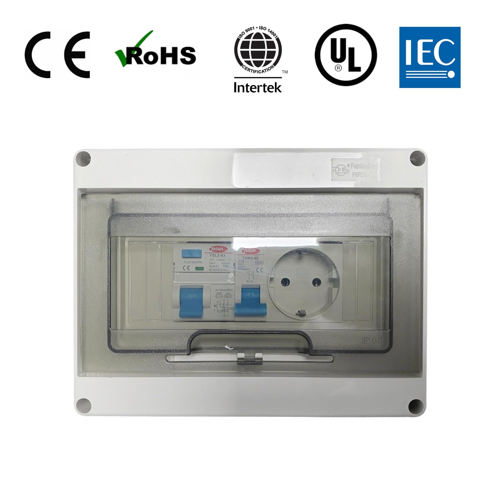 Enchufe Impermeable IP65 con Diferencial y Magnetotermico | 1 Enchufe