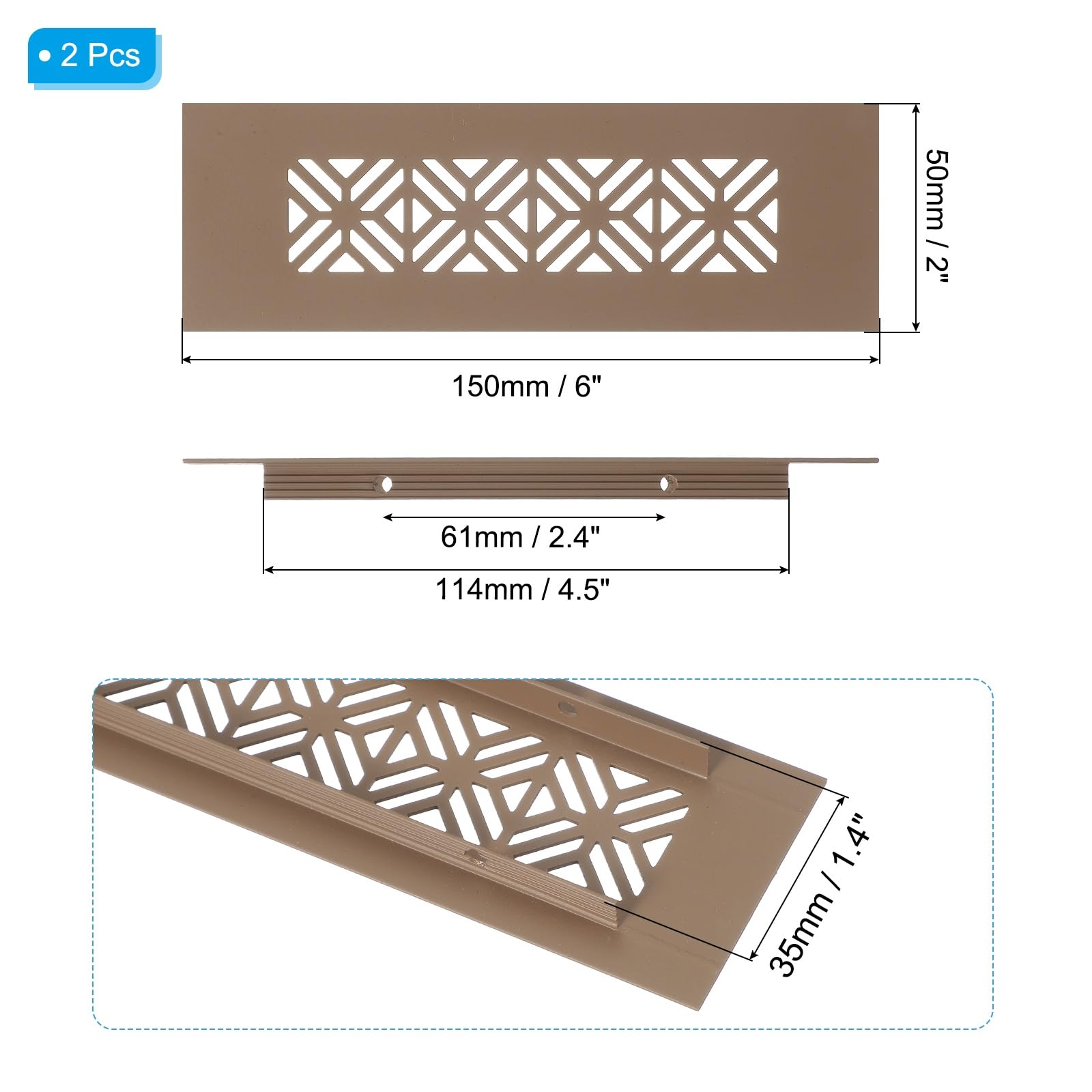 PATIKIL 6 x 2 Inch Door Air Vent Cover - Image 2