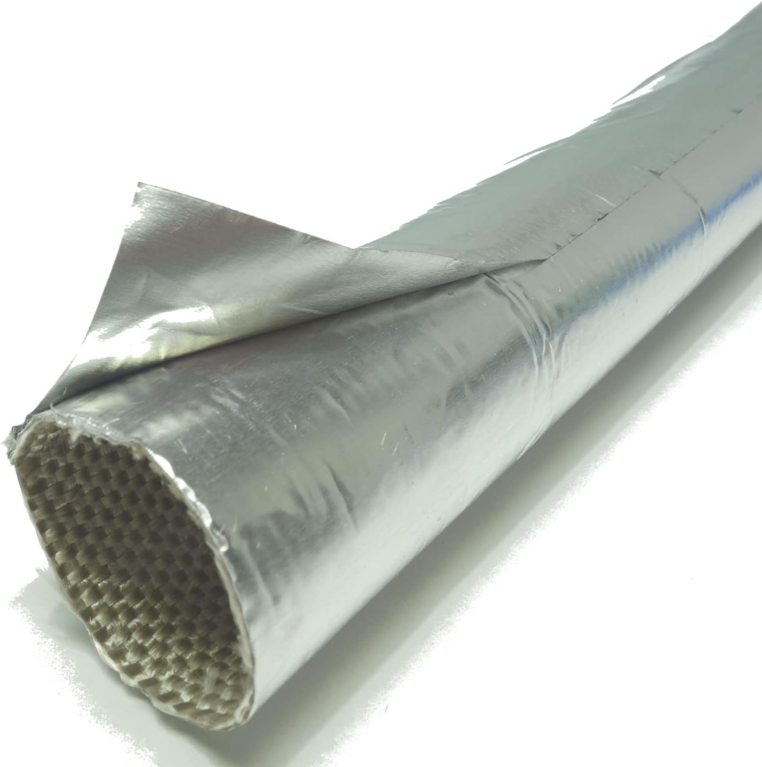 1m Alu-Titan Hitzeschutzschlauch ID 25mm - Thermoschutz Bis 550°C Mit Klettverschluss