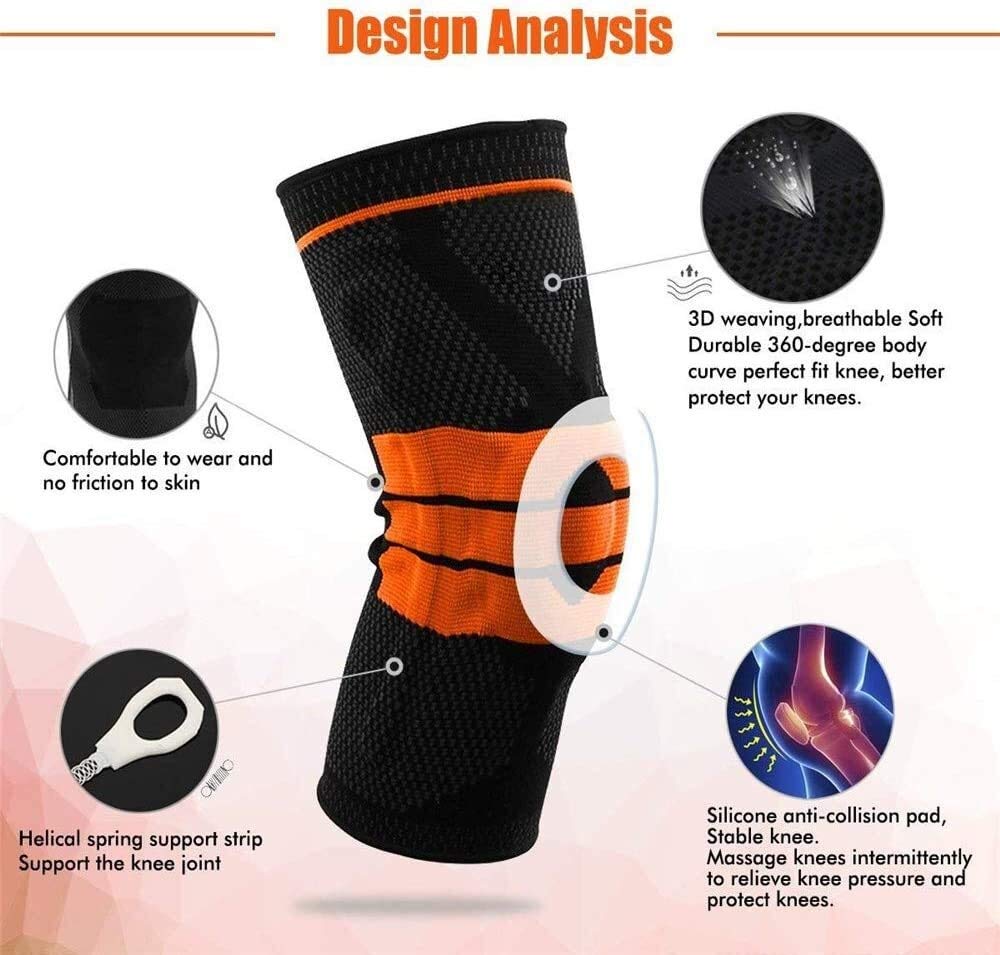 Miglior Ginocchiera for Men & Women 1 pz Sport anticollisione Ginocchio Protezioni Traspirante Antiscivolo Biciclette Esterni Ginocchiere for Il Basket Sci Equitazione Pattinaggio (Colore: Arancione,