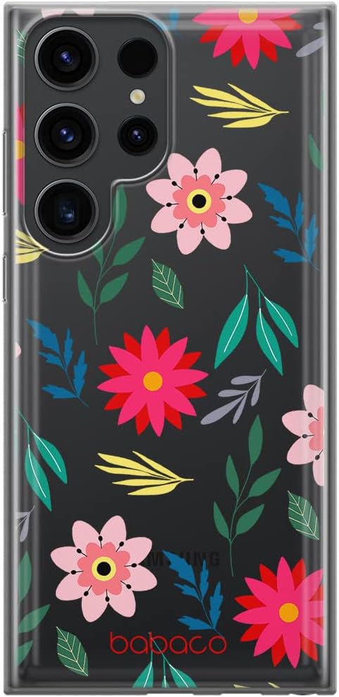 Babaco ERT Group Mobile Phone case for Samsung S23 Ultra Original and Officially Licensed Pattern Plants 012 optimally adapted to The Shape of The Mobile Phone, case Made of TPU