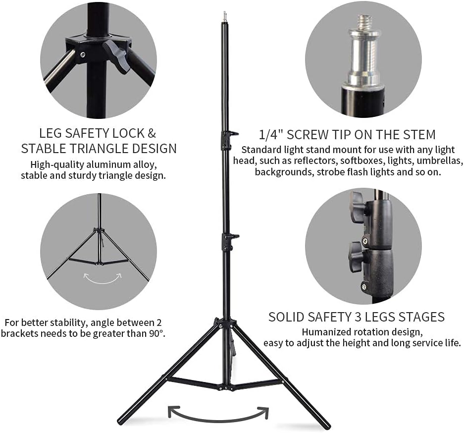 [Upgraded T-Shaped Joint Version] T-Shape Backdrop Stand Kit 6.5x5ft, MOUNTDOG Photo Backdrop Stand Background Support System with 4 Clamps for Photography Video Studio (Backdrop NOT Included)