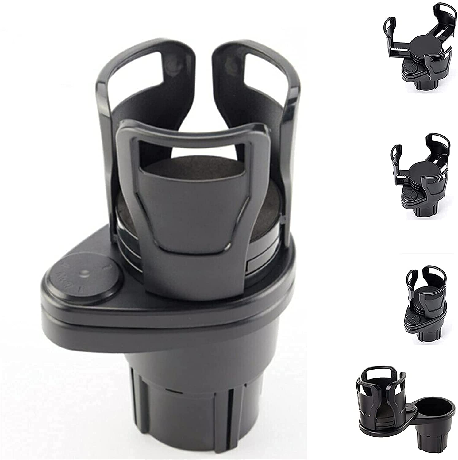 YunQin 2 in 1 Multifunctional Cup Holder, All Purpose Car Cup Holder and Organizer, Car Cup Holder Expander Adapter, Multifunctional Car Cup Holder with 360 Rotating Adjustable (Smooth)