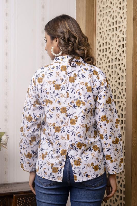 Image of Women's Cotton Floral Printed Summer Coat | Helps to Protect From Sunrays, Dust Pollution, Sunburn, Tanning of Skin | Ideal for Driving, Hot Summers, Traveling
