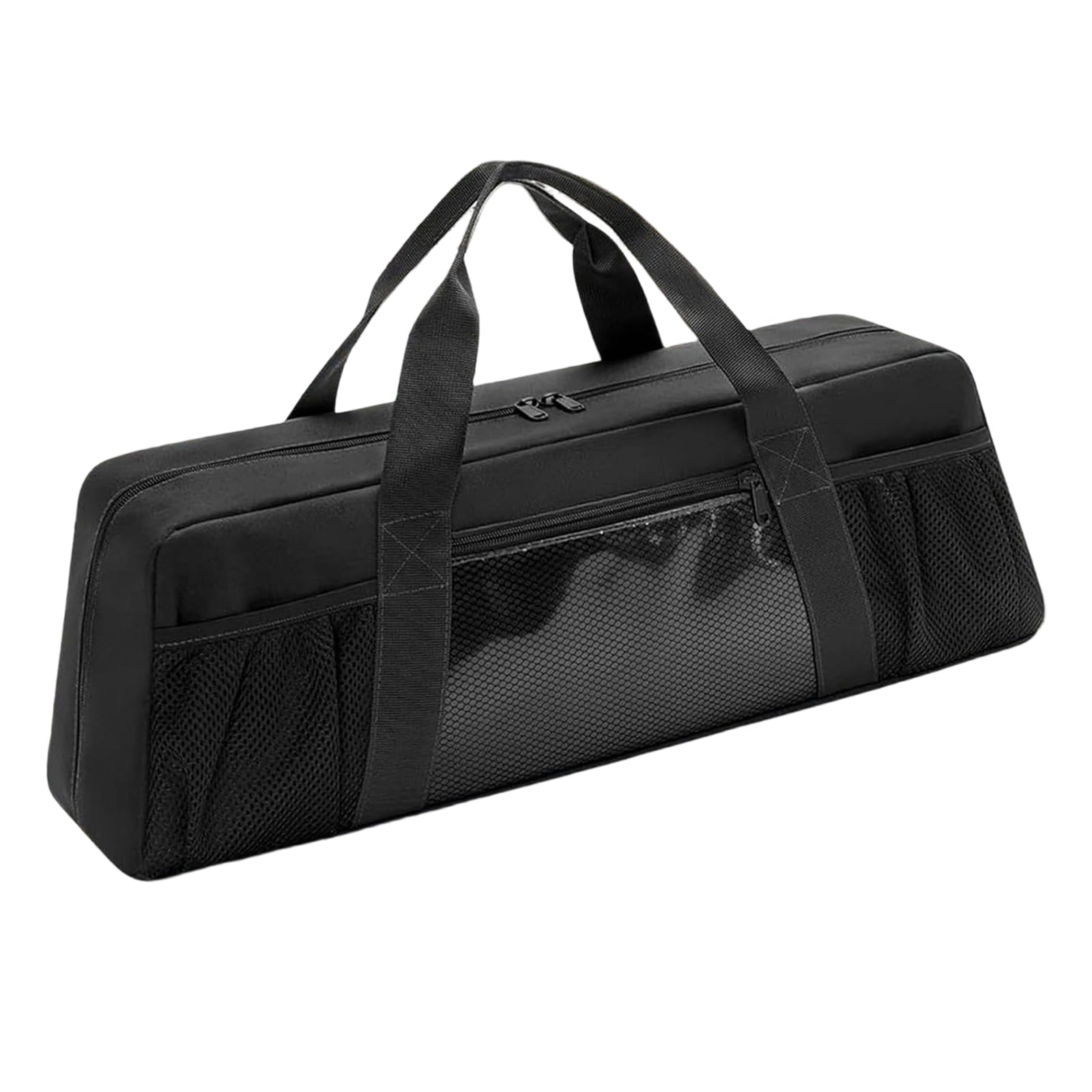 Cookout Grill Tool Tote for Outdoor Cooking Gear, BBQ Storage Bag with Wide Zip Closure, Portable Carry Handles and Organized Accessory Pockets Barbecue Utensil Bag Cookout Gear Case Camping Grilling