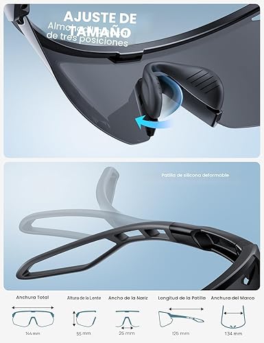 Miniatura 6 de Lamicall Gafas de sol deportivas polarizadas de 0.85 oz para hombres y mujeres, gafas con protección UV400, para correr, ciclismo, béisbol, pesca