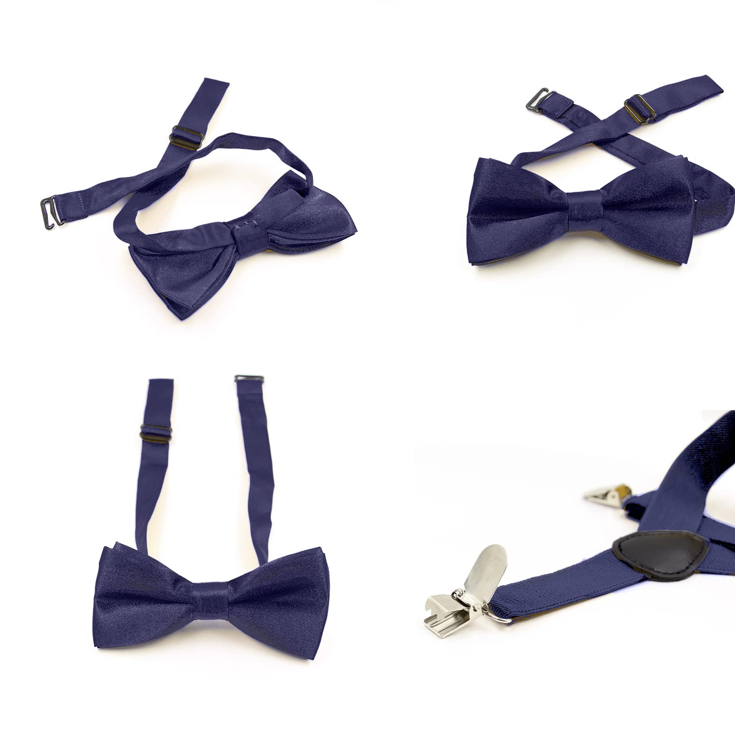 HANERDUN Tirantes Unisex con Pajarita para Niños y Niñas Fijación con Tres Clips en la Cintura del Pantalón para Niños de 1-10 Años