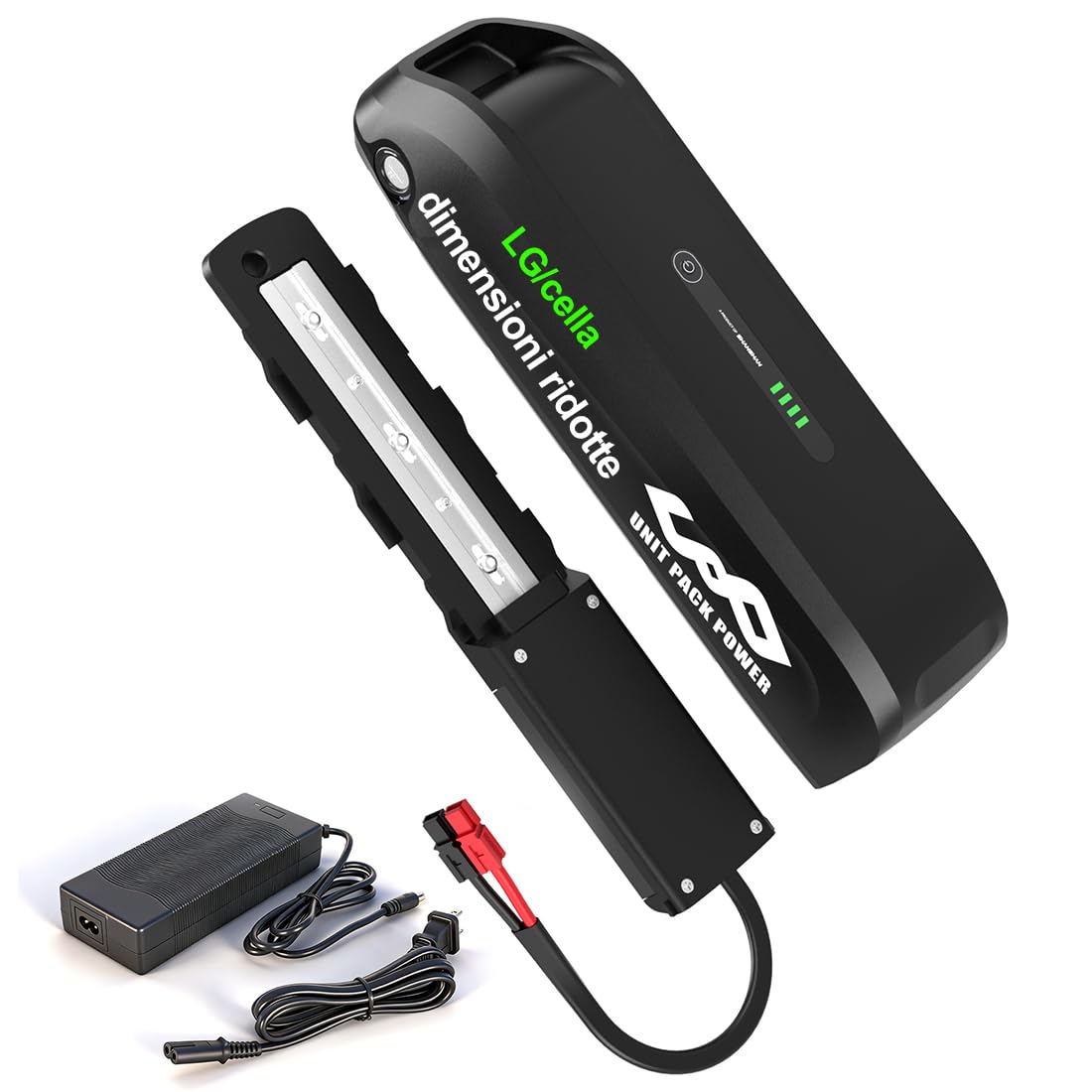LG/cella Batteria per bici elettrica 48V 15Ah per motori 250W 500W 1000W | per ruote anteriori e posteriori (48V 15Ah/LG/cella)