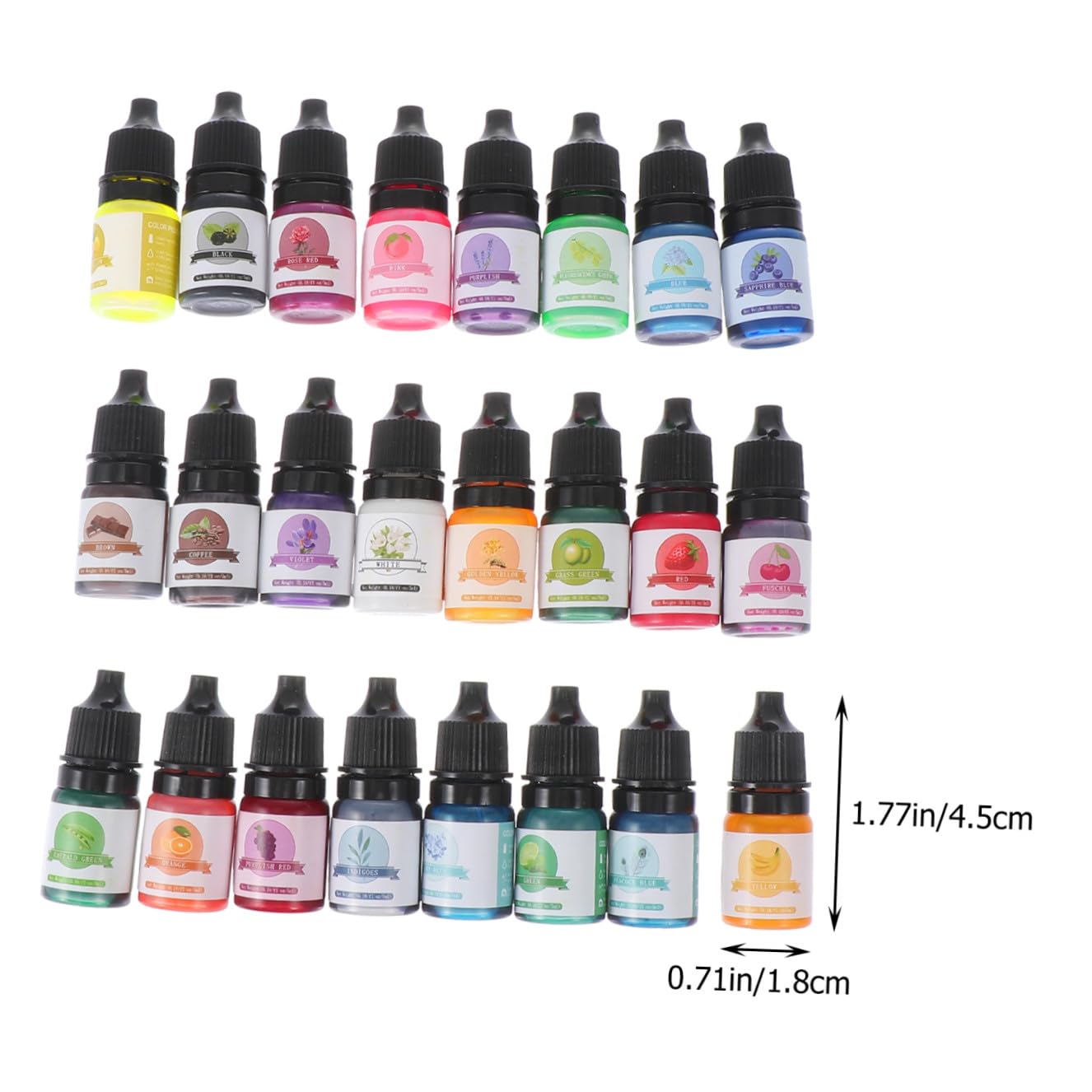 Hohopeti 24 Colorantes Líquidos Concentrados de 5 Ml para Resina y Manualidades, Pigmentos Oleosos Mezclables para Fabricación de Joyas y Proyectos DIY