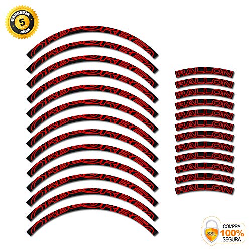 Pegatinas Llanta para Bicicleta Orbea Rallon MTB 29 Pulgadas Stickers Bike (Rojo)