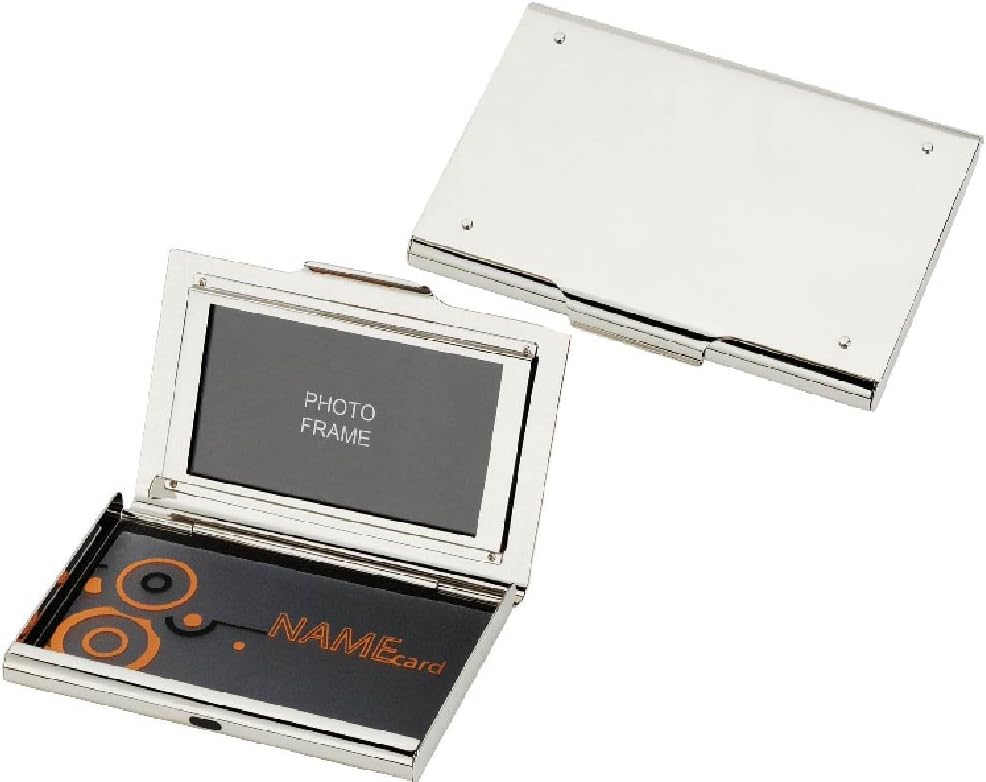 Visol Products Athena Mirror Finish Business Card Holder with Built-in Photo Frame