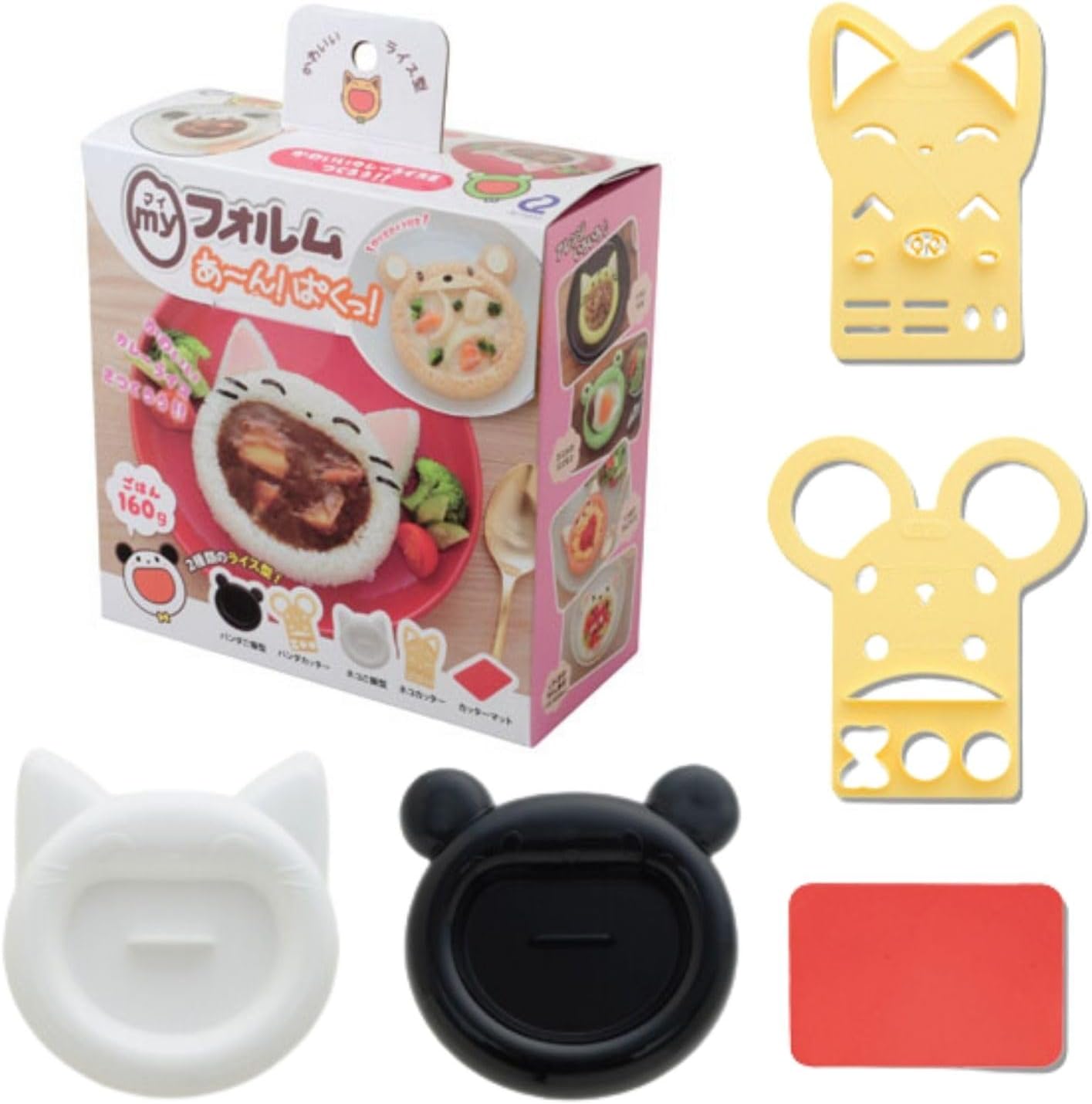 Arnest My Form Rice Press Mold 2pcs (Cat, Panda) & Food Press Cutter for Decoration (76924)