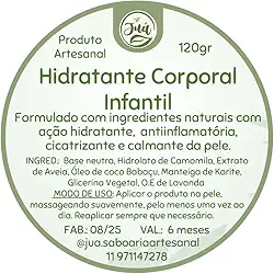 Alergias Dermatite Eczema e pele sensível? Hidratante Infantil Natural com Camomila, Lavanda e Aveia, Livre de Parabenos