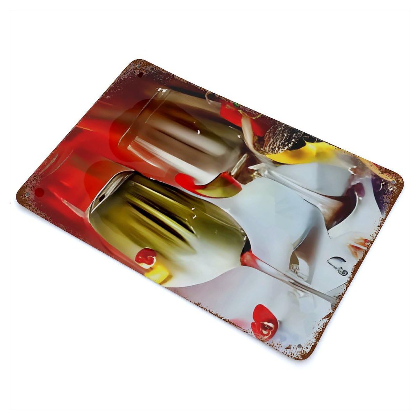 Garage Style Wine Glory Sparkling Rusty Metal Tin Sign 11.8"x7.9", Shabby Chic Decor for Bar And Workshop