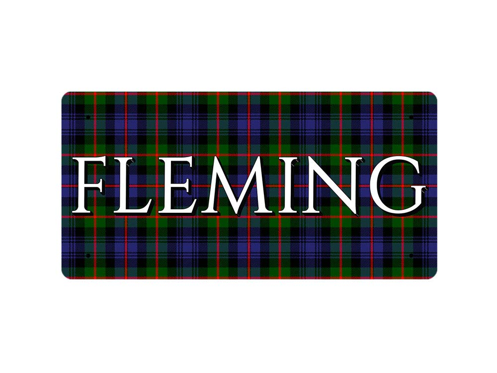 Mcmug White - Fleming (Murray Of Atholl Clan Tartan) - Metal Sign, Decorative Sign, 200Mm X 100Mm