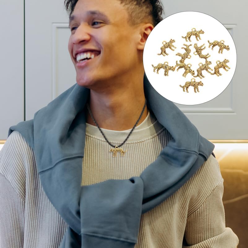 Diy Leopard Pendant Charms Animal Necklace Keychain Jewelry Making Supplies Unique Metal Leopard Charms for Bracelets Crafts Accessories - Image 8