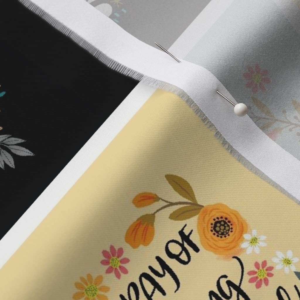 Spoonflower Fabric - Pretty Swear Cuss Fat Quarter Panels Printed on Organic Cotton Sateen Fabric by The Yard - Sewing Quilting Apparel Home Decor