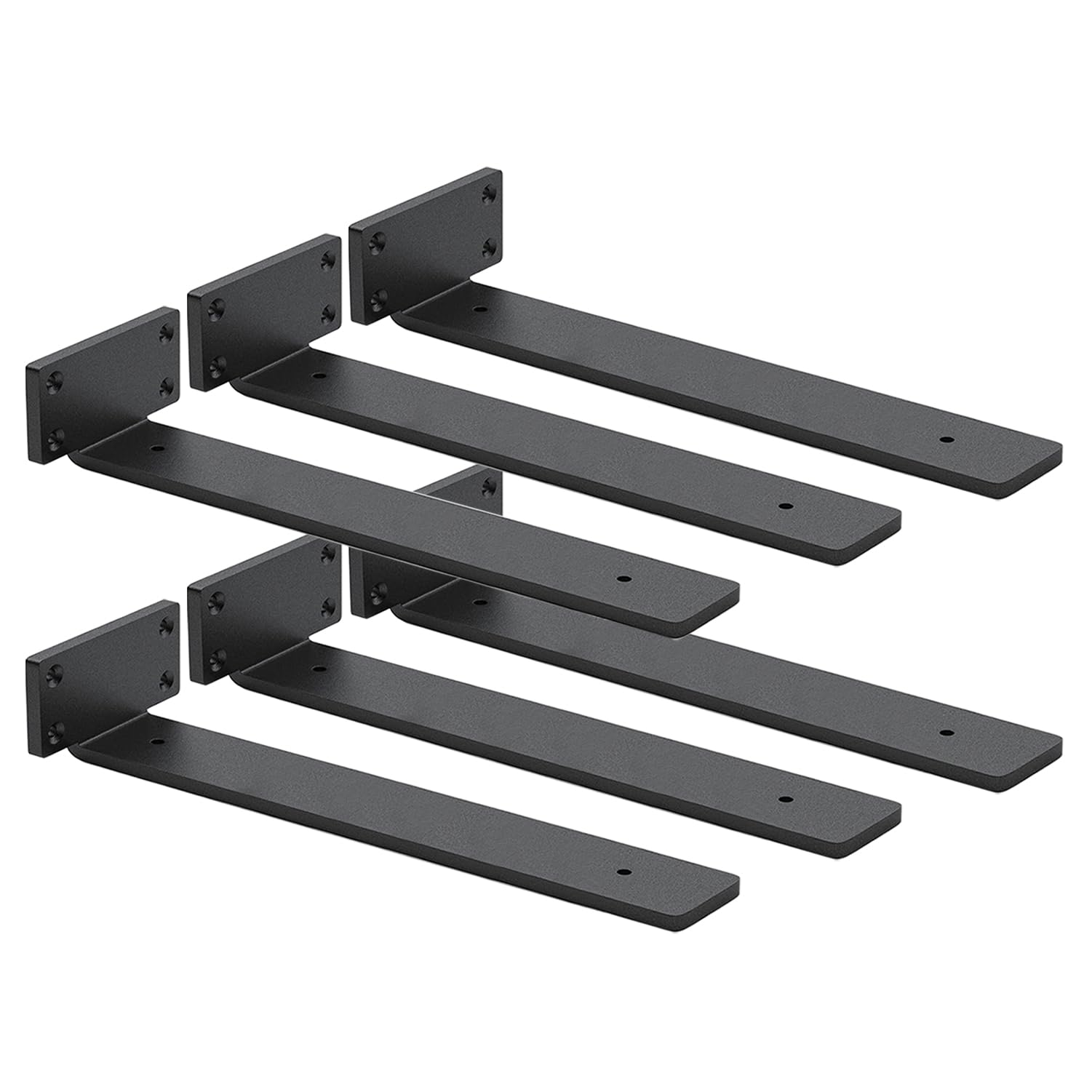 8 Pack Shelf Brackets 10 Inch Floating Shelf Bracket 1/5 inch Thick Heavy Duty Hidden Shelf Brackets Iron Metal Brackets for Shelf Support with Screw Included — Amazon image 8
