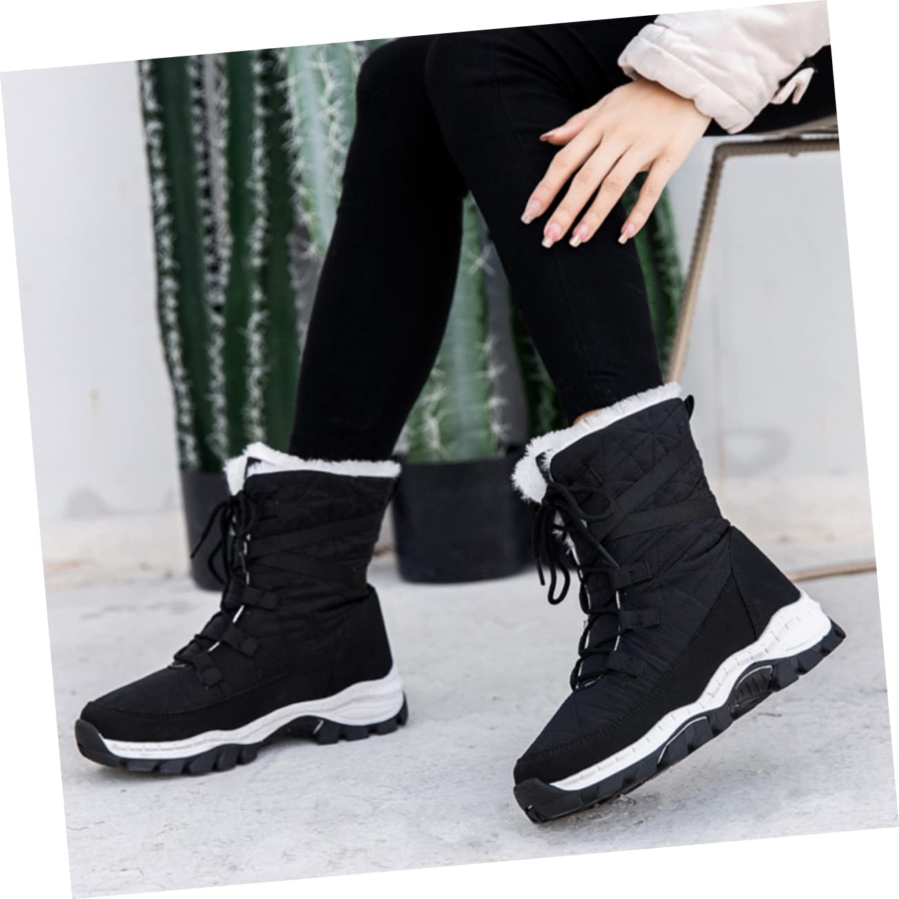 botas de nieve escarpines mujer bota mujer shoes for woman bota botas de zapatos de invierno para botines de nieve botas calientes de Black