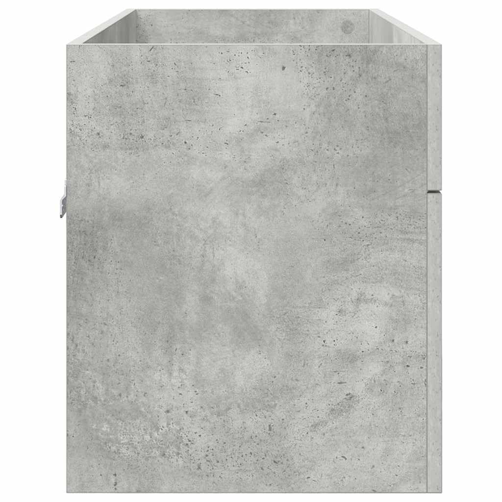 Szafka pod umywalkę, betonowa, szara, z materiału drewnopochodnego z dużą ilością miejsca do przechowywania, 100 x 38,5 x 46 cm, 2 drzwi, przechowywanie dla gości, WC, możliwy montaż na ścianie