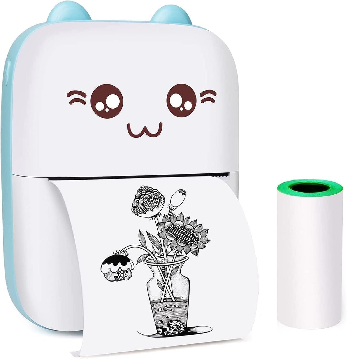 Mini Portable Thermal Printer Bluetooth Pocket Printer, 57 mm Inkless Rechargeable Printer with Paper Roll, Cute Cartoon Design for Notes, Labels, Study, To-Do Lists, Simple Black & White Printing-image-23