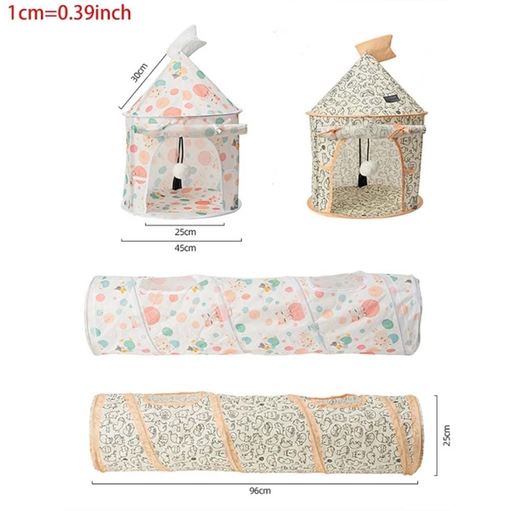 Casa para Gatos Juguete para Gatos Túnel Plegable para Gatos Cama para Gatos Juguetes para Interiores Tienda Interactiva