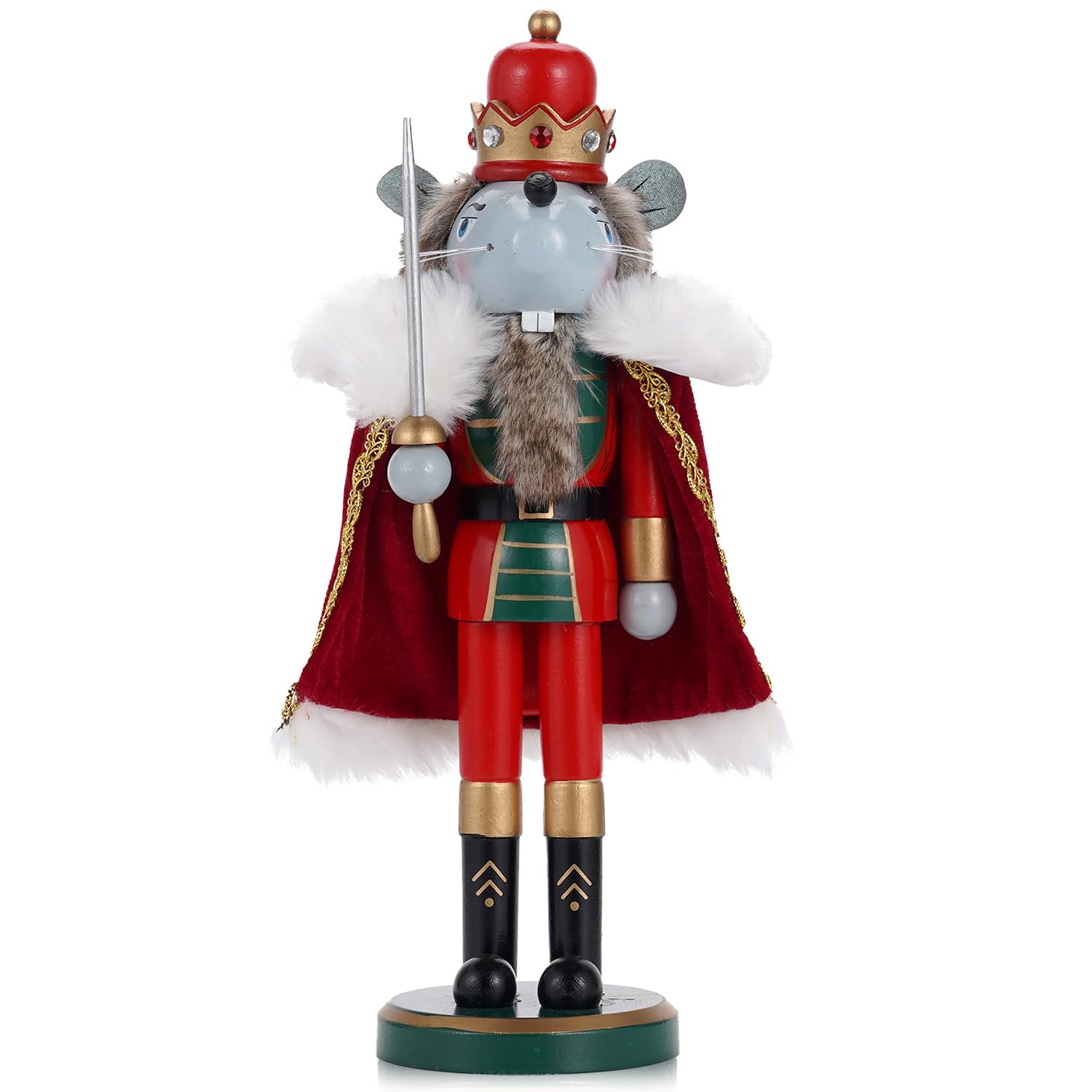 Xiongxiong Nutcracker Christmas Decoration Doll,35cm Soldier,Christmas Nutcracker,Decorations（Cloak Fencing Mouse），An Excellent For Family And Friends