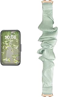 [LanQii] 用の Huawei Band 10 /10 Aluminum Edition / 9 / 8 対応 バンド シルクバンド シュシュ おしゃれ スポーツ ベルト 可愛 レディース 柔軟 アクセサリー ストラップ 替えベルト