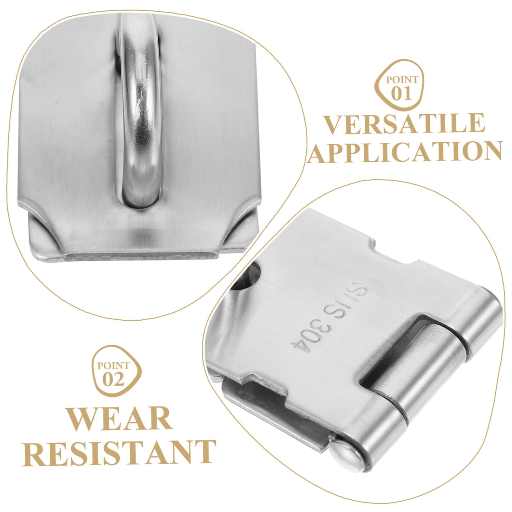 Gatuida 10 Set Chiusura Acciaio Inossidabile Con Hasp Per Serratura Per Sicurezza Porte E Cancelli Installazione Facile E Versatile Per Uso E Commerciale 2 Pezzi * 10