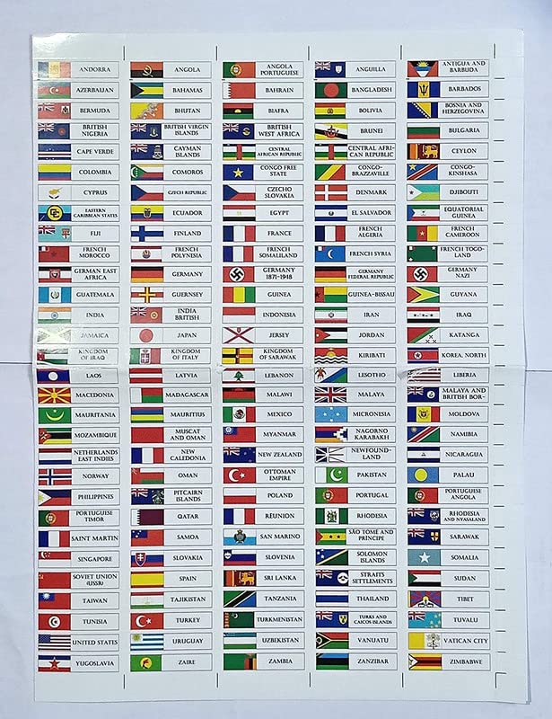 A TO Z CRAFTS Flag Chart Educational Foreign Diffrents Counties Flag